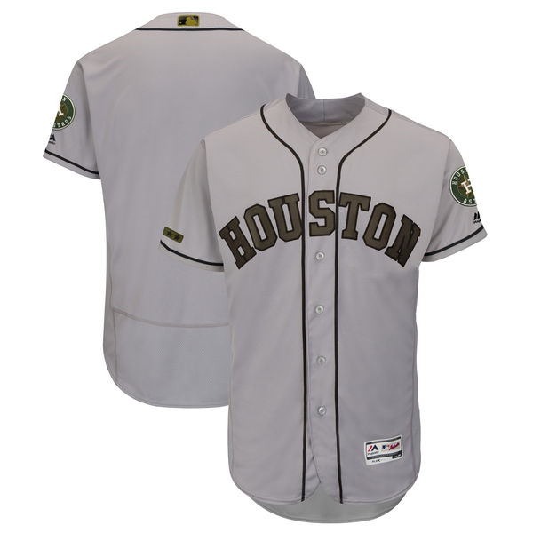 Men's Houston Astros Blank Gray 2018 Memorial Day Flexbase Stitched MLB Jersey